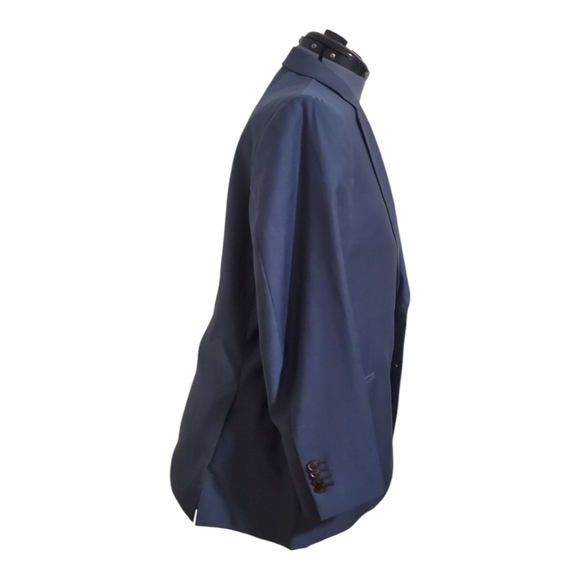 Bluelapel Mens Custom Blazer Blue/Gray Slim-fit 42R - Picture 3 of 11